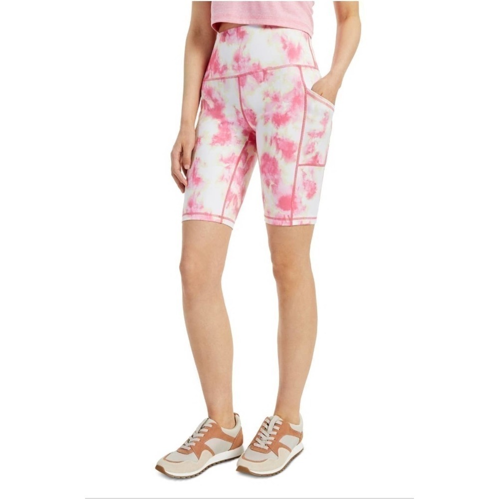 Ideology Pink Tie Dye Biker Shorts Small